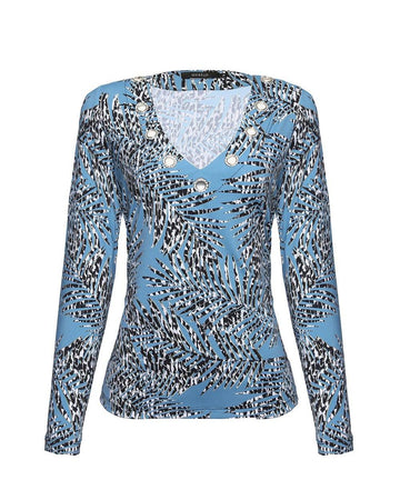 Blusa Ciel Azul Estampada by One Up - Ana Vargas